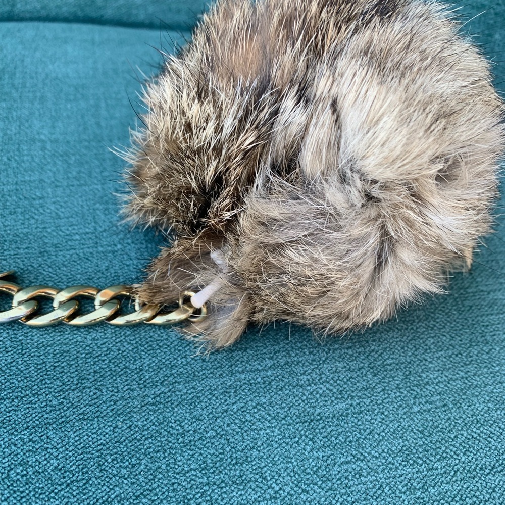Fur Bag Charm with Gold Chain - Picture 5 of 9